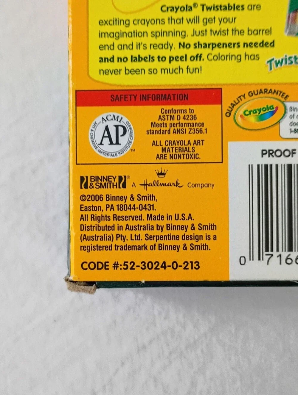 Crayola Crayons 24 Ct - Lot Of 3 Packs 2006 Nontoxic Includes Dandelion Made USA